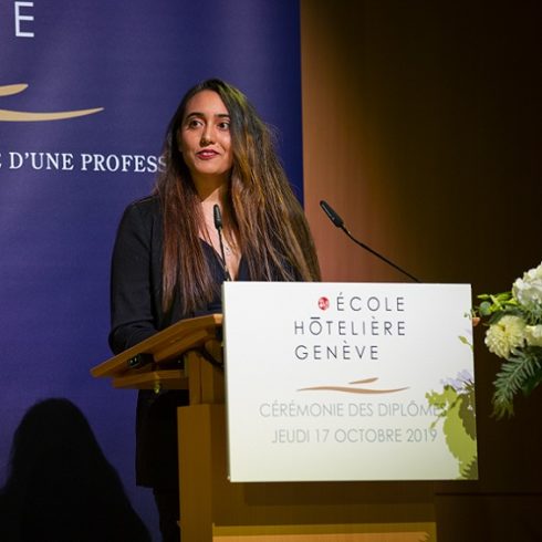 Rosella Tuveri, Major de Promotion - Ecole Hoteliere de Geneve Cérémonie de remise des diplômes de la promotion "CHI de Genève"