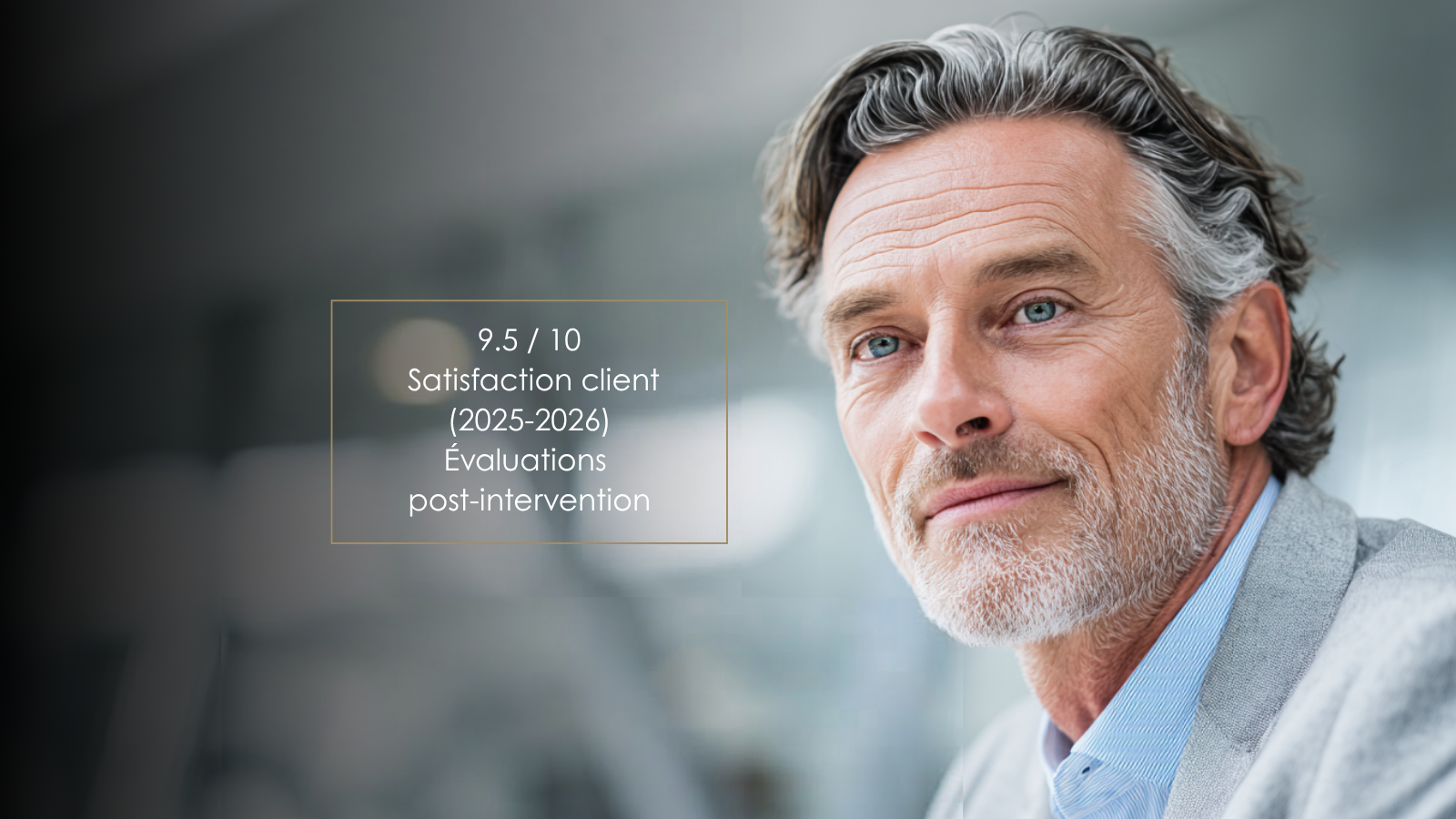 9.5 10 Satisfaction client (2025-2026) Évaluations post-intervention (3)